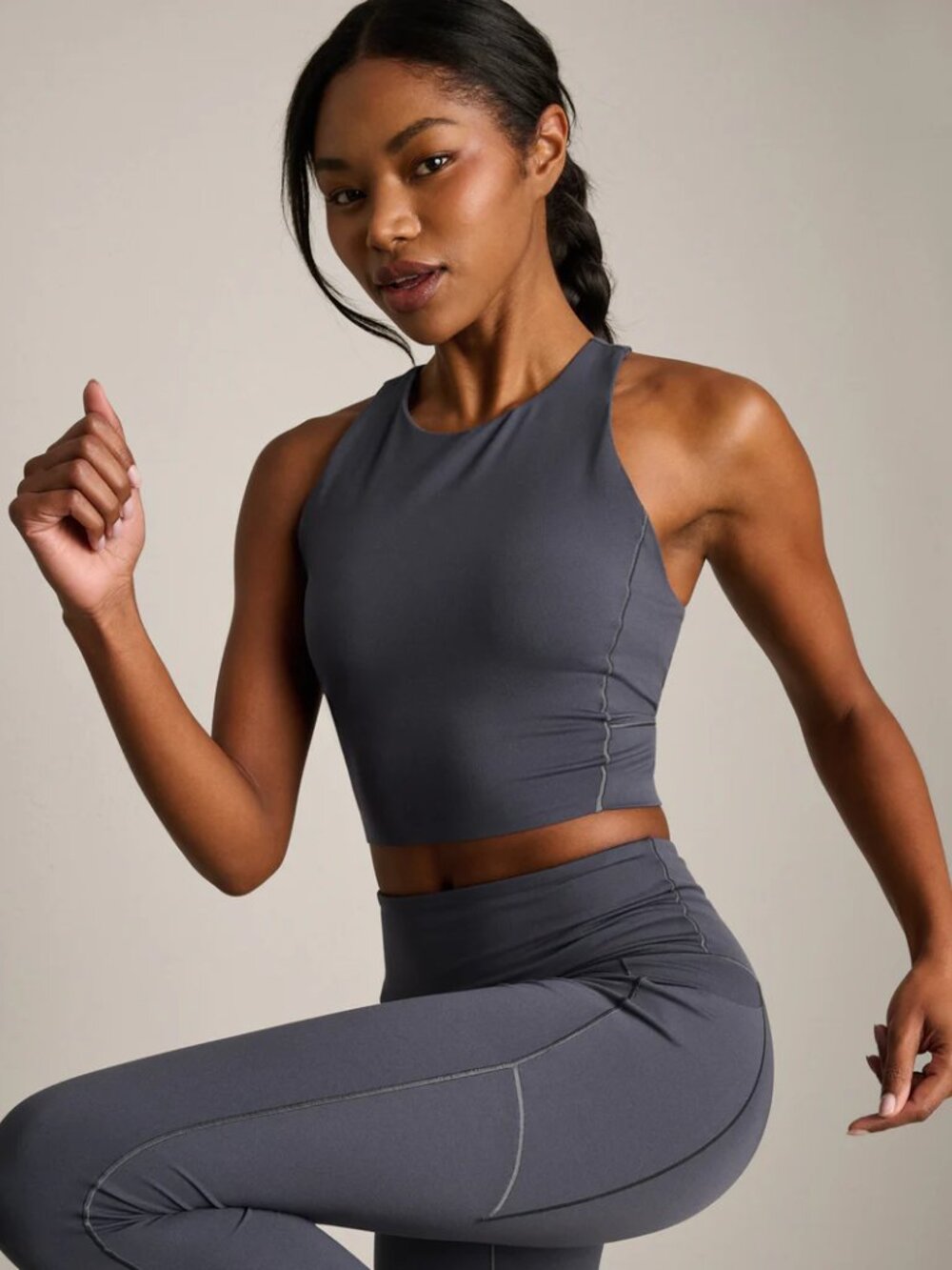 RHONE Revive Longline Bra Midnight Grey Athletic Running Size Large NWT